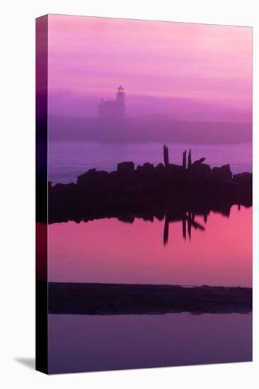 Oregon, Bandon. Coquille River Lighthouse at Dawn in Natural Color-Jaynes Gallery-Premier Image Canvas