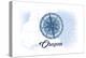 Oregon - Compass - Blue - Coastal Icon-Lantern Press-Stretched Canvas