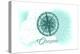 Oregon - Compass - Teal - Coastal Icon-Lantern Press-Stretched Canvas