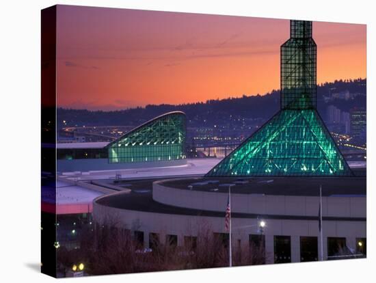 Oregon Convention Center at Sunset, Portland, Oregon, USA-Janis Miglavs-Premier Image Canvas