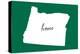 Oregon - Home State - White on Green-Lantern Press-Stretched Canvas