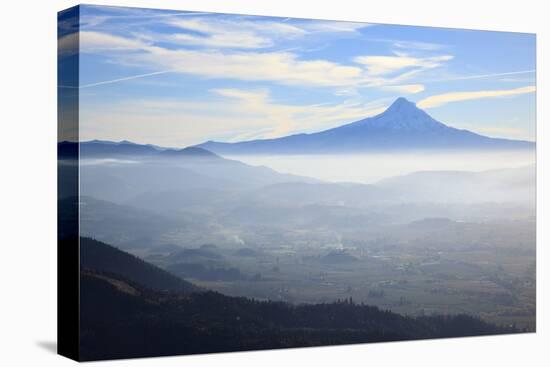 Oregon, Hood River, Aerial Landscape Smoke in the Hood River Valley-Rick A Brown-Premier Image Canvas