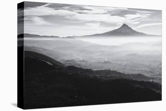 Oregon, Hood River, Aerial Landscape Smoke in the Hood River Valley-Rick A Brown-Premier Image Canvas