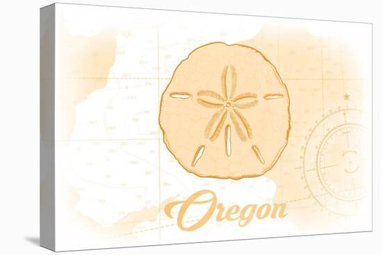 Oregon - Sand Dollar - Yellow - Coastal Icon-Lantern Press-Stretched Canvas