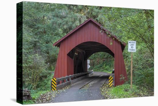 Oregon, Siuslaw National Forest, North Fork Yachats Bridge on the Yachats River-John Barger-Premier Image Canvas