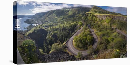 Oregon. Twisting, curving Historic Columbia River Highway (Hwy 30) below the Rowena Plateau-Gary Luhm-Premier Image Canvas