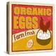 Organic Eggs Vintage Poster-radubalint-Stretched Canvas