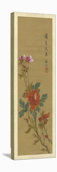 Oriental Floral Scroll I-null-Stretched Canvas