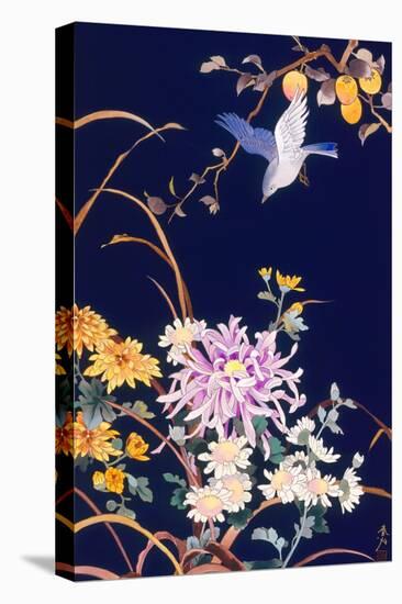 Oriental Flowers and Bird-Haruyo Morita-Stretched Canvas