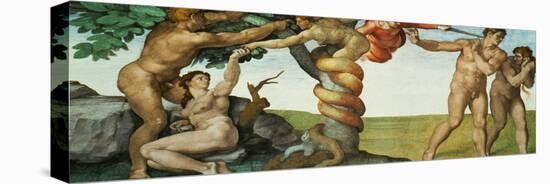 Original Sin, Ceiling Frescoes after Restoration-Michelangelo Buonarroti-Premier Image Canvas