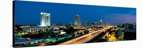 Orlando and Interstate 4 at Night-null-Stretched Canvas