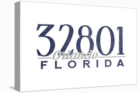 Orlando, Florida - 32801 Zip Code (Blue)-Lantern Press-Stretched Canvas