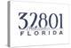 Orlando, Florida - 32801 Zip Code (Blue)-Lantern Press-Stretched Canvas