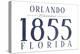 Orlando, Florida - Established Date (Blue)-Lantern Press-Stretched Canvas