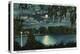 Orlando, Florida - Moonlit Lake Cherokee Scene-Lantern Press-Stretched Canvas