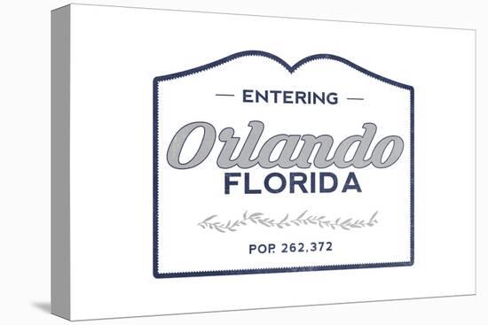 Orlando, Florida - Now Entering (Blue)-Lantern Press-Stretched Canvas