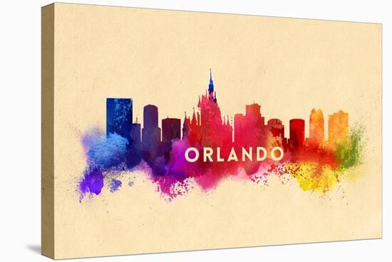 Orlando, Florida - Skyline Abstract-Lantern Press-Stretched Canvas
