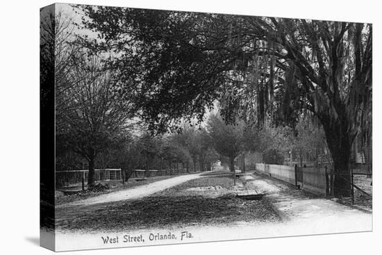 Orlando, Florida - View Down West Street-Lantern Press-Stretched Canvas