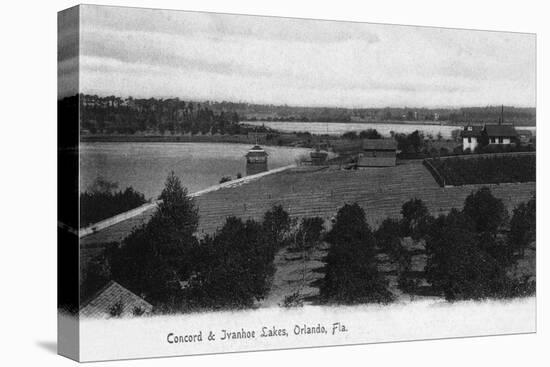 Orlando, Florida - View of Concord and Ivanhoe Lakes-Lantern Press-Stretched Canvas