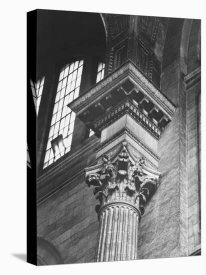 Ornate Classical Corinthian Column in Interior of Penn Station-Walker Evans-Premier Image Canvas