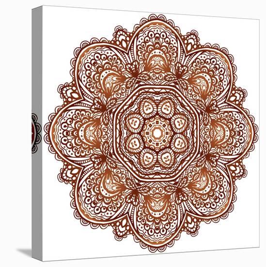 Ornate Ethnic Henna Colors Mandala-art_of_sun-Stretched Canvas