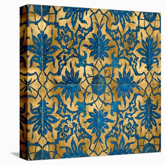 Ornate In Gold and Blue-Ellie Roberts-Stretched Canvas