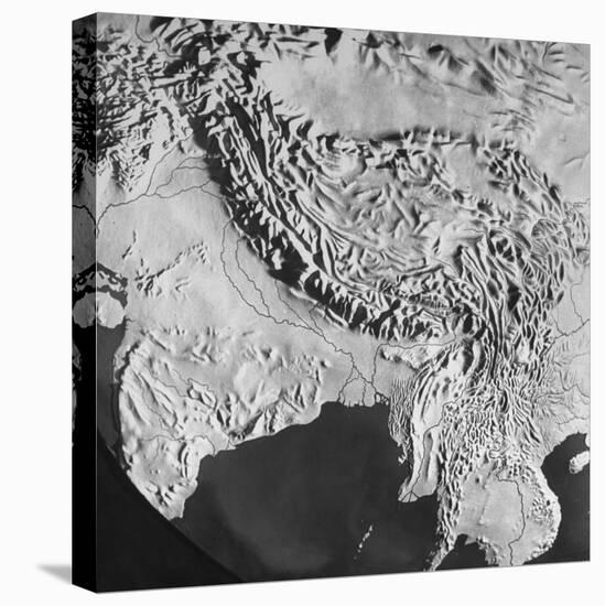 Orographical Map of Tibet and Mt. Everest-null-Premier Image Canvas