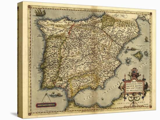 Ortelius's Map of Iberian Peninsula, 1570-Library of Congress-Premier Image Canvas