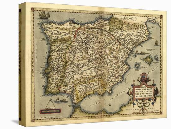 Ortelius's Map of Iberian Peninsula, 1570-Library of Congress-Premier Image Canvas