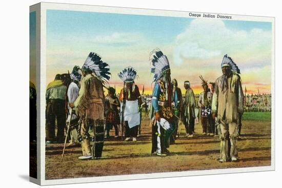 Osage Indian Dancers in Traditional Dress-Lantern Press-Stretched Canvas