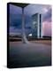 Oscar Niemeyer Designed Twin Towers For Congress in Brasilia with Lightning Bolt-Dmitri Kessel-Premier Image Canvas