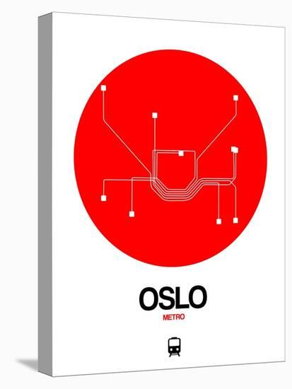 Oslo Red Subway Map-NaxArt-Stretched Canvas