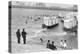 Ostend Seaside, Bathing Huts on Wheels, View from Top of Sea Wall, c.1900-Andrew Pitcairn-knowles-Premier Image Canvas