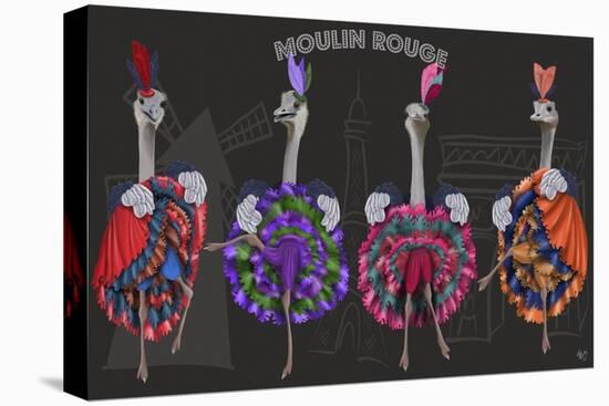 Ostrich, Can Can Troupe-Fab Funky-Stretched Canvas