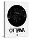 Ottawa Black Subway Map-NaxArt-Stretched Canvas