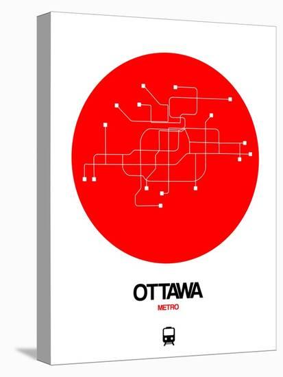 Ottawa Red Subway Map-NaxArt-Stretched Canvas