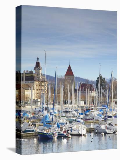 Ouchy Harbour, Lausanne, Vaud, Switzerland-Ian Trower-Premier Image Canvas