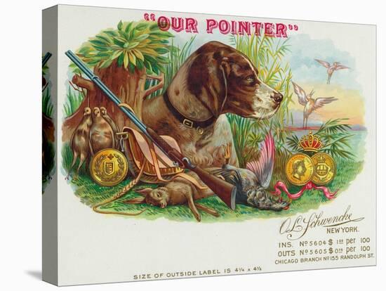 Our Pointer Brand Cigar Box Label, Hunting-Lantern Press-Stretched Canvas