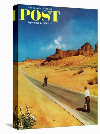 "Out of Gas," Saturday Evening Post Cover, September 2, 1961-George Hughes-Premier Image Canvas