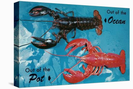 Out of Ocean, into Pot, Lobsters-null-Stretched Canvas