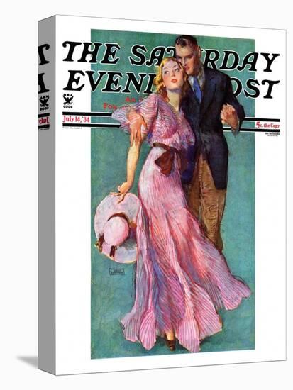 "Out on a Date," Saturday Evening Post Cover, July 14, 1934-John LaGatta-Premier Image Canvas