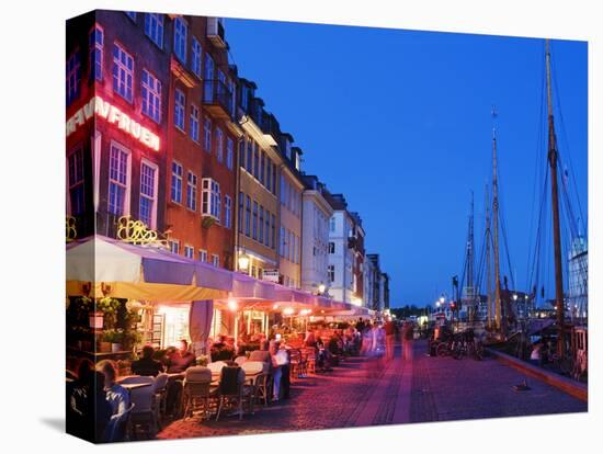 Outdoor Dining and Boats in Nyhavn Harbour, Copenhagen, Denmark, Scandinavia, Europe-Christian Kober-Premier Image Canvas