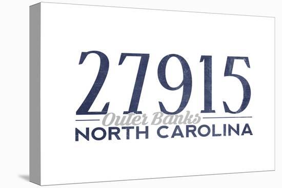 Outer Banks, North Carolina - 27915 Zip Code (Blue)-Lantern Press-Stretched Canvas