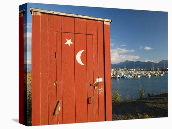 Outhouse and Boat Harbor, Homer, Kenai Peninsula, Alaska, USA-Walter Bibikow-Premier Image Canvas