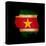 Outline Map Of Suriname With Grunge Flag Insert Isolated On Black-Veneratio-Stretched Canvas