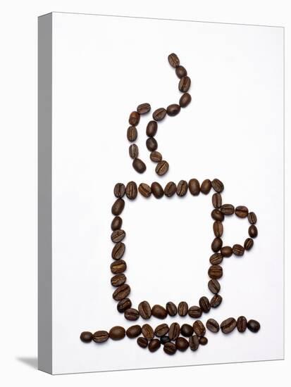 Outline of a Cup of Coffee in Coffee Beans-Gustavo Andrade-Premier Image Canvas