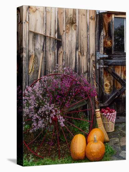 Outside barn in autumn at Drury Place. Weston, Vermont, USA-Scott T^ Smith-Premier Image Canvas