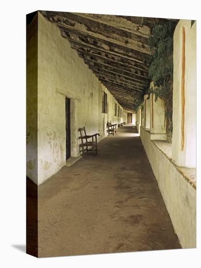 Outside Covered Passageway at the Mission Carmel Near Monterey, Carmel-By-The-Sea, California, USA-Dennis Flaherty-Premier Image Canvas