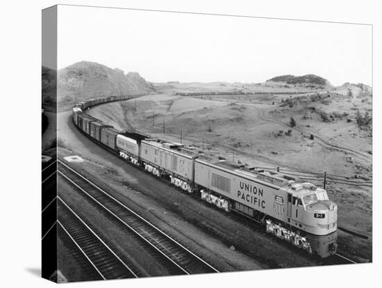 Overhead View of Large Freight Train-null-Premier Image Canvas