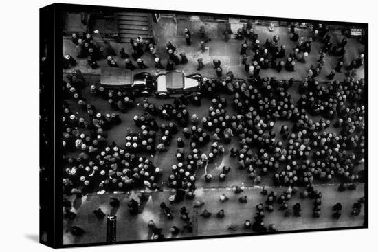 Overhead View of Men Relaxing on 36th Street, Between Eighth and Ninth Aves.-Margaret Bourke-White-Premier Image Canvas